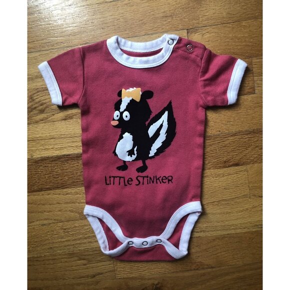 Lazy One 6M Ringer Onsie “Little Stinker” - Picture 1 of 4